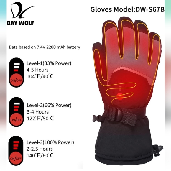 Heated Gloves (Touch Screen) - Picture 3 of 6